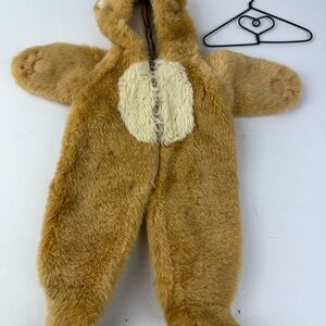 AMERICAN GIRL Bitty Baby BROWN BEAR Zip SUIT Halloween Costume Pleasant Company